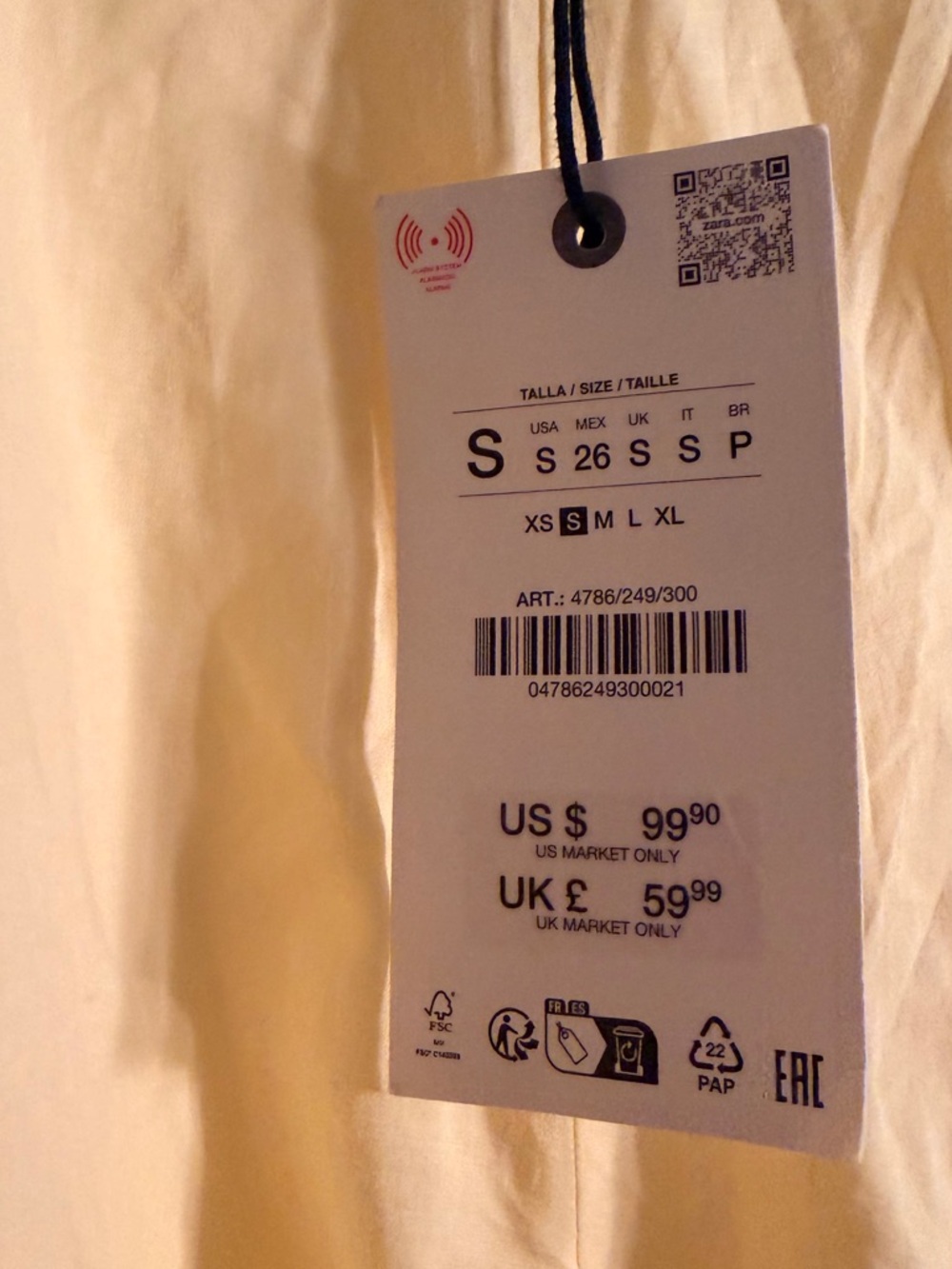 Zara Yellow A-Line Midi Skirt NWT - Picture 3 of 5
